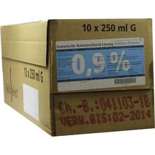 Kochsalzlösung 0,9% Glasflasche Infusionslösung 10x250 ml