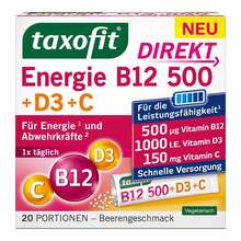 Abbildung: Taxofit Energie B12 500 + D3 + C Direkt Granulat Granulat, 20 St PZN 05852334