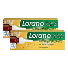 Abbildung: Lorano Azelastin / Fluticason Allergiespray bei Heuschnupfen 2x23 g, Nasenspray PZN 08032785 