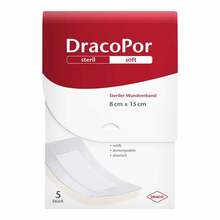 DracoPor Soft wei&szlig; Wundverband 8x15 cm steril 5 St