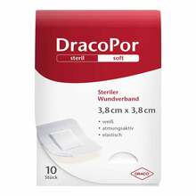 DracoPor Soft wei&szlig; Wundverband 3,8x3,8 cm steril 10 St