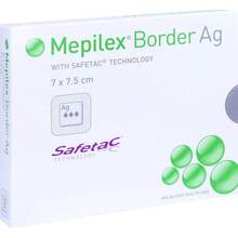 Mepilex Border Ag Schaumverband 7x7,5 cm 5 St