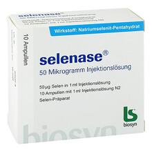 Selenase 50 Mikrogramm Injektionsl&ouml;sung 10x1 ml