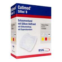 Cutimed Siltec B Schaumverband 10x10 cm mit Haftrand  10 St