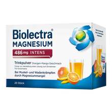 Abbildung: Biolectra Magnesium 486mg intens Trinkpulver Ora-Man. 20 St, Pulver zur Herstellung einer Lösung zum Einnehmen PZN 16779764 