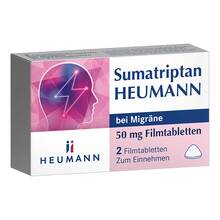 Abbildung: Sumatriptan Heumann bei Migräne 50 mg Filmtabletten  2 St, Filmtabletten PZN 17505885 
