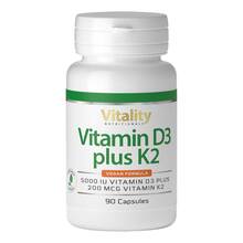 Abbildung: Vitamin D3 5000 I.E. plus K2 200 µg Kapseln 90 St, Kapseln PZN 18053451 