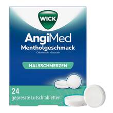 Abbildung: WICK Angimed Mentholgeschmack 5 mg / 1 mg Lutschtab. 24 St, Lutschtabletten PZN 18447948 