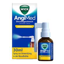 Abbildung: WICK Angimed Zitronengeschm.2mg / ml + 0,5mg / ml Spr. 30 ml, Spray PZN 18448008 