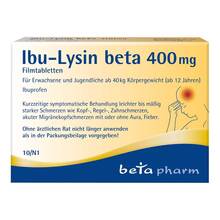 Abbildung: Ibu-Lysin beta 400 mg Filmtabletten Filmtabletten, 10 St PZN 19101123