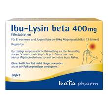 Abbildung: Ibu-Lysin beta 400 mg Filmtabletten Filmtabletten, 50 St PZN 19101152
