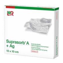 Abbildung: Suprasorb A + Ag Antimik.Cal.Alginat Kompresse 10x10 cm Kompressen, 10 St PZN 19229716