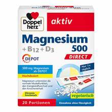 Abbildung: Doppelherz Magnesium 500 + B12 + D3 Depot Direct Pell. Pellets, 20 St PZN 19397135