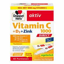 Abbildung: Doppelherz Vitamin C 1000 + D3 + Zink Direct Pellets Pellets, 40 St PZN 19528850