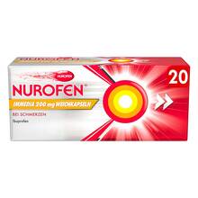 Abbildung: Nurofen Immedia 200 mg Weichkapseln 20 St, Weichkapseln PZN 19847070 