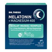 Abbildung: Dr. Theiss Melatonin + Magnesium 400 Schlaf-Komplex Pulver 15X5 g, Pulver PZN 19868913