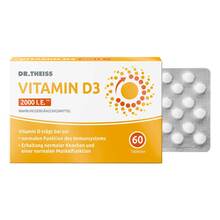 Abbildung: Dr. Theiss Vitamin D3 Tabletten 2000 I.E. 60 St, Tabletten PZN 19902900