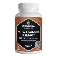 Abbildung: Ashwagandha Ksm-66 600mg Extrakt hochdos.veg.Kapseln  90 St, Kapseln PZN 20038134 