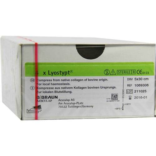 Lyostypt Kollagen H&auml;mostypt.5x30cm Vlies - 1