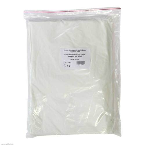 Sch&uuml;rze Einmal PE wei&szlig; 125 cm - 1