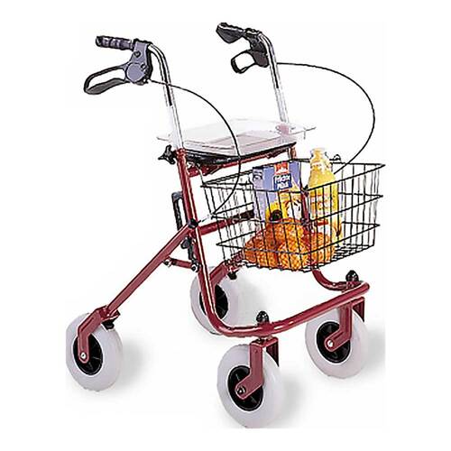 Rollator Standard silber mit Korb und Tablett - 1