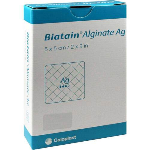 Biatain Alginate Ag Kompressen 5x5 cm mit Silber - 1