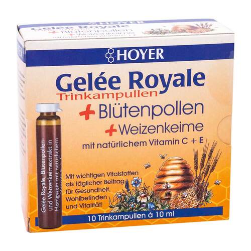 Hoyer Gelee Roy. + Bl&uuml;tenpol. + Weizenk. Trinkampullen - 1