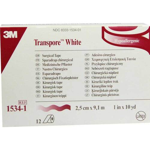 Transpore White 9,1mx2,5cm Rollenpflaster 1534 - 1 - 1
