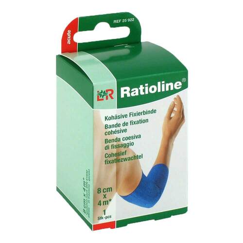 Ratioline acute Fixierbinde koh&auml;siv 8 cm x 4 m blau - 1