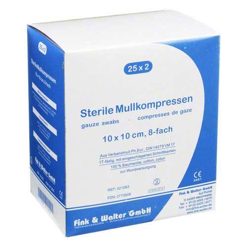 Mullkompressen 10x10 cm steril 8-fach - 1