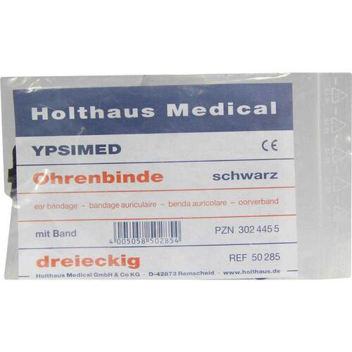 Ohrenbinde schwarz mit Band - 1