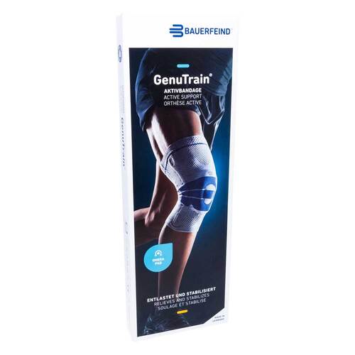 Genutrain Kniebandage mit Silikonhaftrand Gr. 1 titan - 1