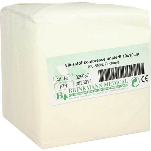 Vliesstoff-Kompressen 10x10 cm unsteril 4fach - 1