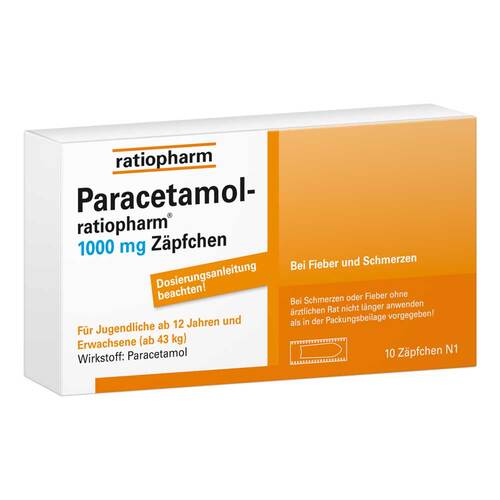 Paracetamol ratiopharm 1000 mg Erwachsene -Suppositorien - 1