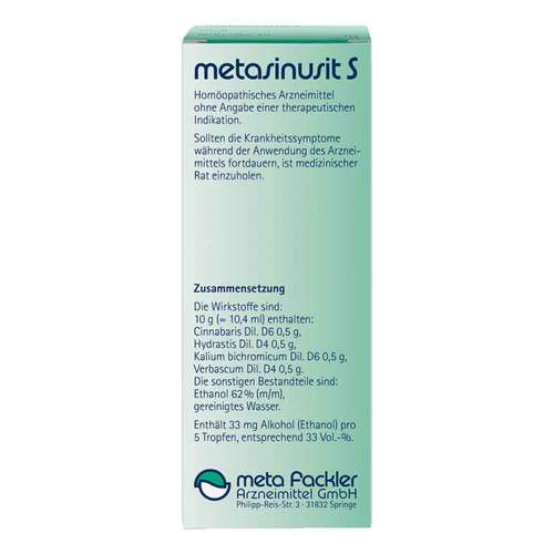 Metasinusit S Tropfen zum Einnehmen - 2
