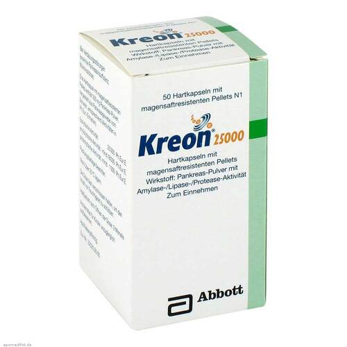 Kreon 25.000 Hartkapseln mit magensaftresistent &uuml;berzogene Pellets - 1