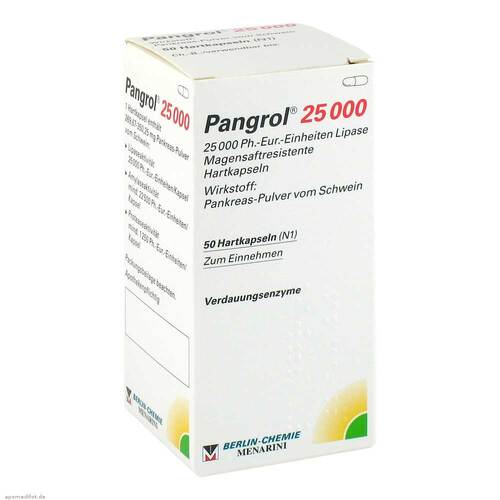 Pangrol 25000 Hartkapseln mit magensaftresistent &uuml;berzogene Pell. - 1