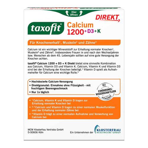 Taxofit Calcium 1200 + D3 + K Direkt Sticks - 2