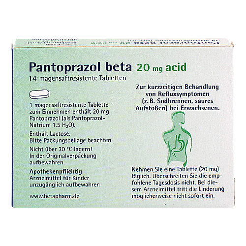 Pantoprazol beta 20 mg acid magensaftresistent Tabletten - 2