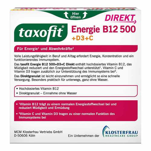 Taxofit Energie B12 500 + D3 + C Direkt Granulat - 2