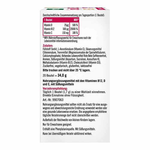 Taxofit Energie B12 500 + D3 + C Direkt Granulat - 3