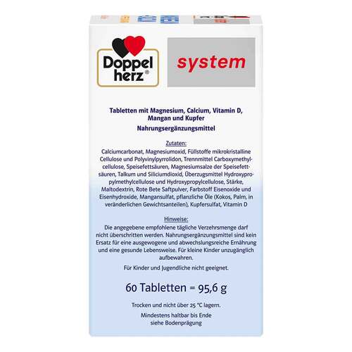 Doppelherz system Magnesium+Calcium+Kupfer und Mangan Tabletten - 4