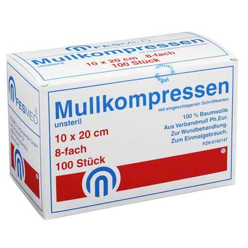 Mullkompressen ES 10x20 cm unsteril 8-fach - 1