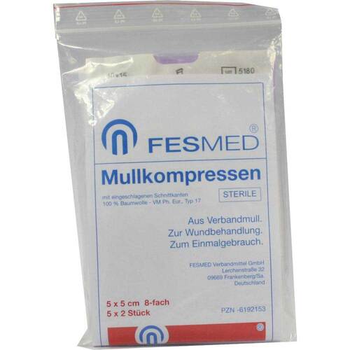 Mullkompressen ES 5x5 cm steril 8-fach - 1