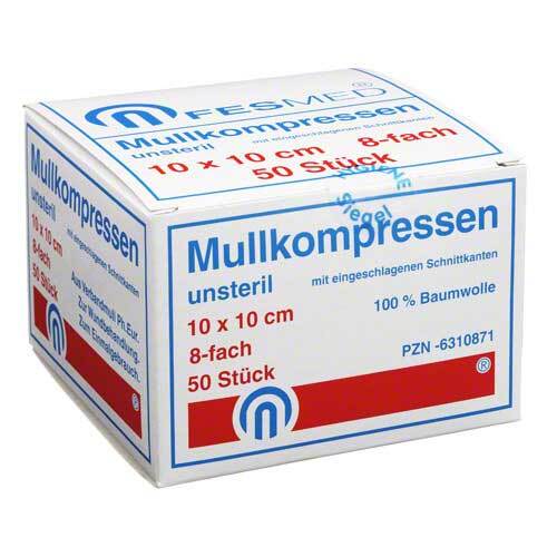 Mullkompressen ES 10x10 cm unsteril 8-fach - 1