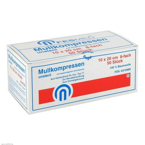 Mullkompressen ES 10x20 cm unsteril 8-fach - 1