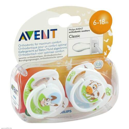 Avent Beruhigungssauger 6 - 18 Mon.Tiermotive - 1