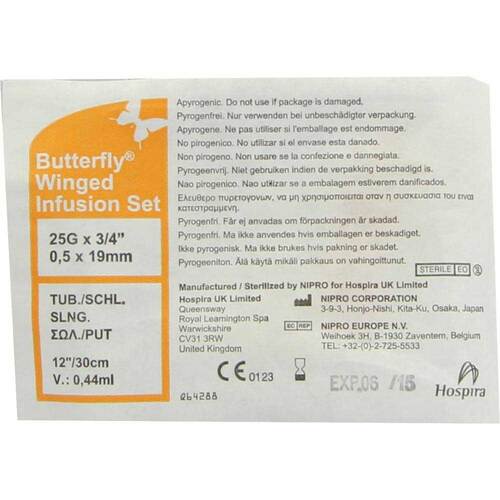 Infusionszubeh&ouml;r Butterfly 25 G orange - 1