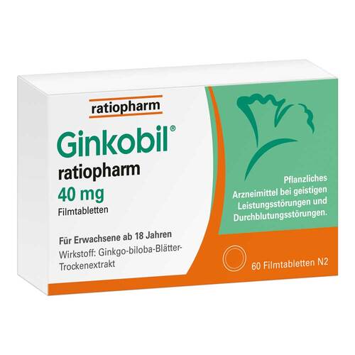 Ginkobil ratiopharm 40mg mit Ginkgo biloba - 1