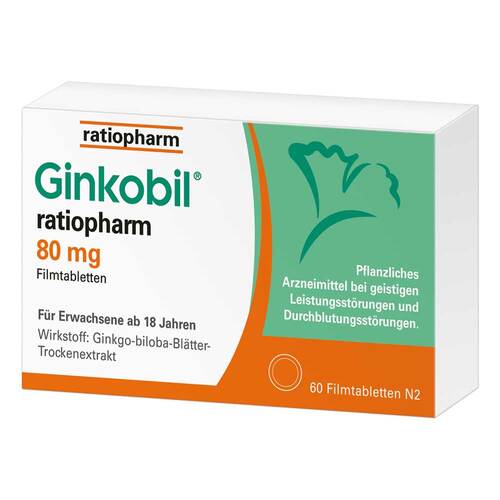 Ginkobil ratiopharm 80mg mit Ginkgo biloba - 1